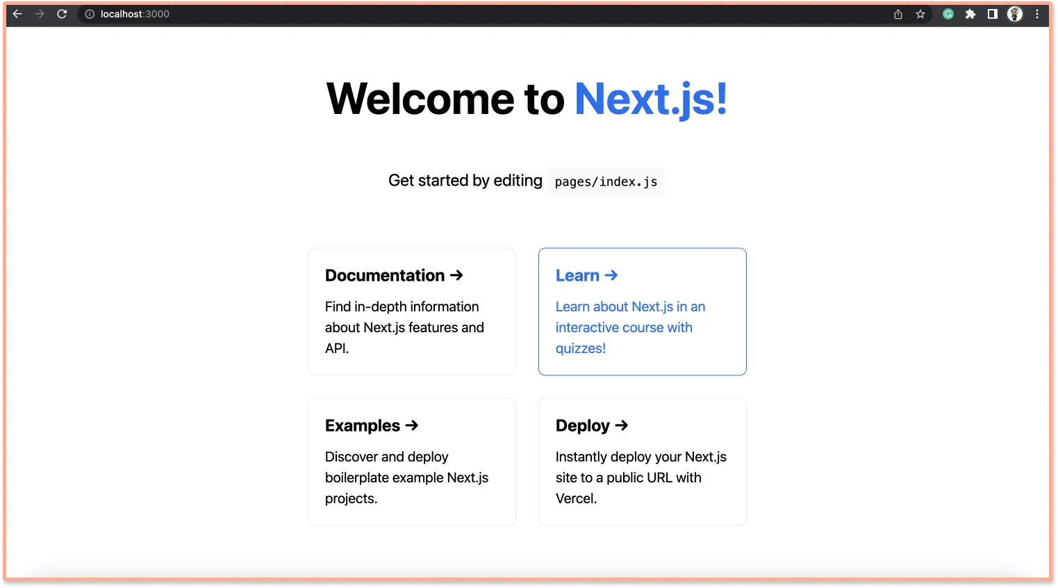 Nextjs app running in your local