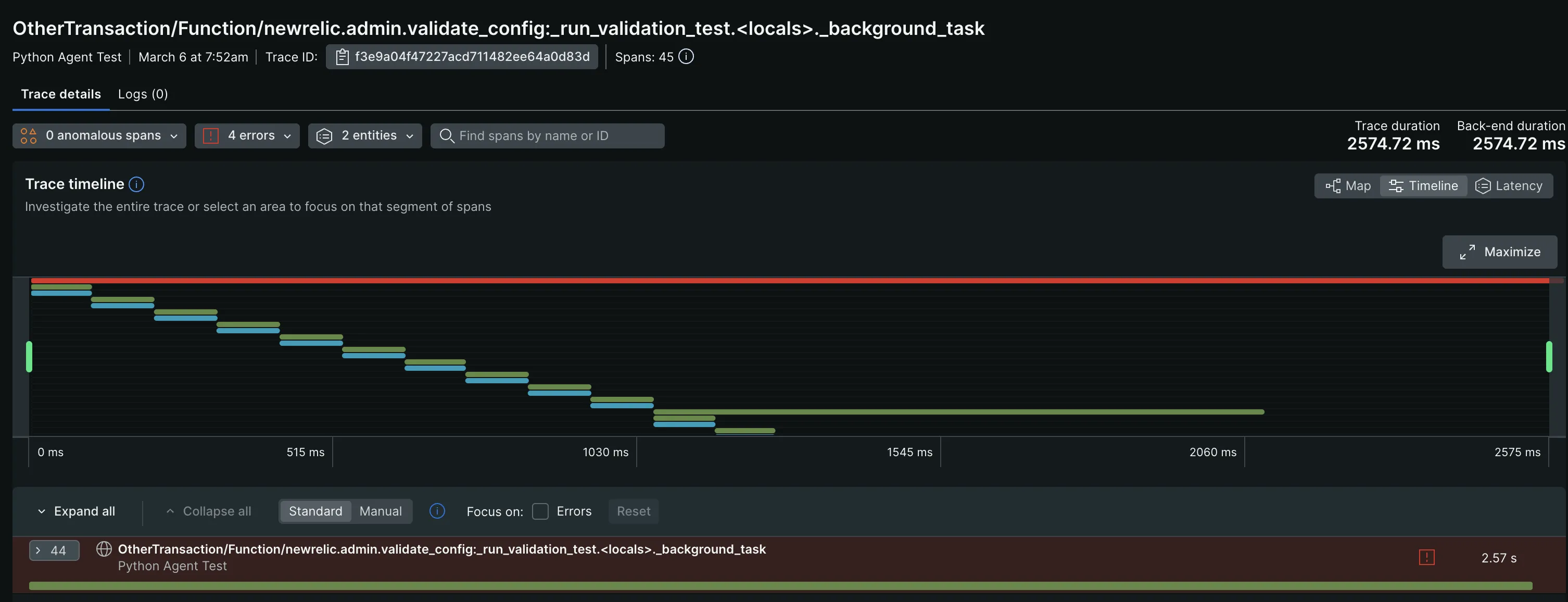 Flamegraph visualization