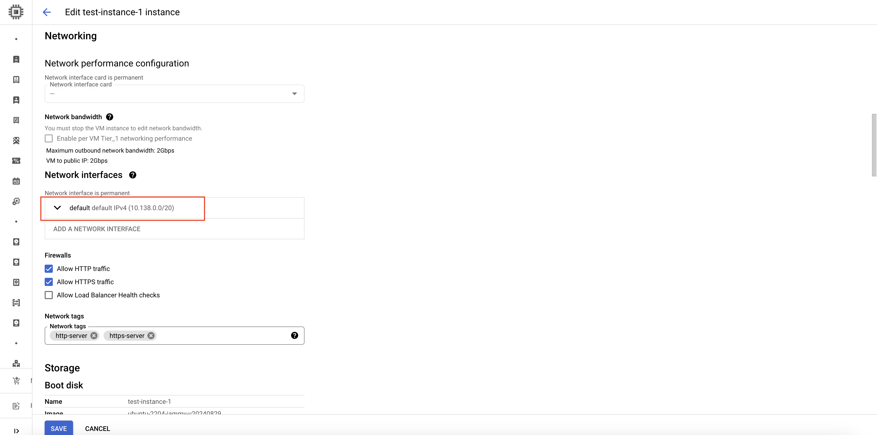 Edit network interface