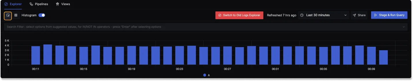 Search feature in Logs Explorer