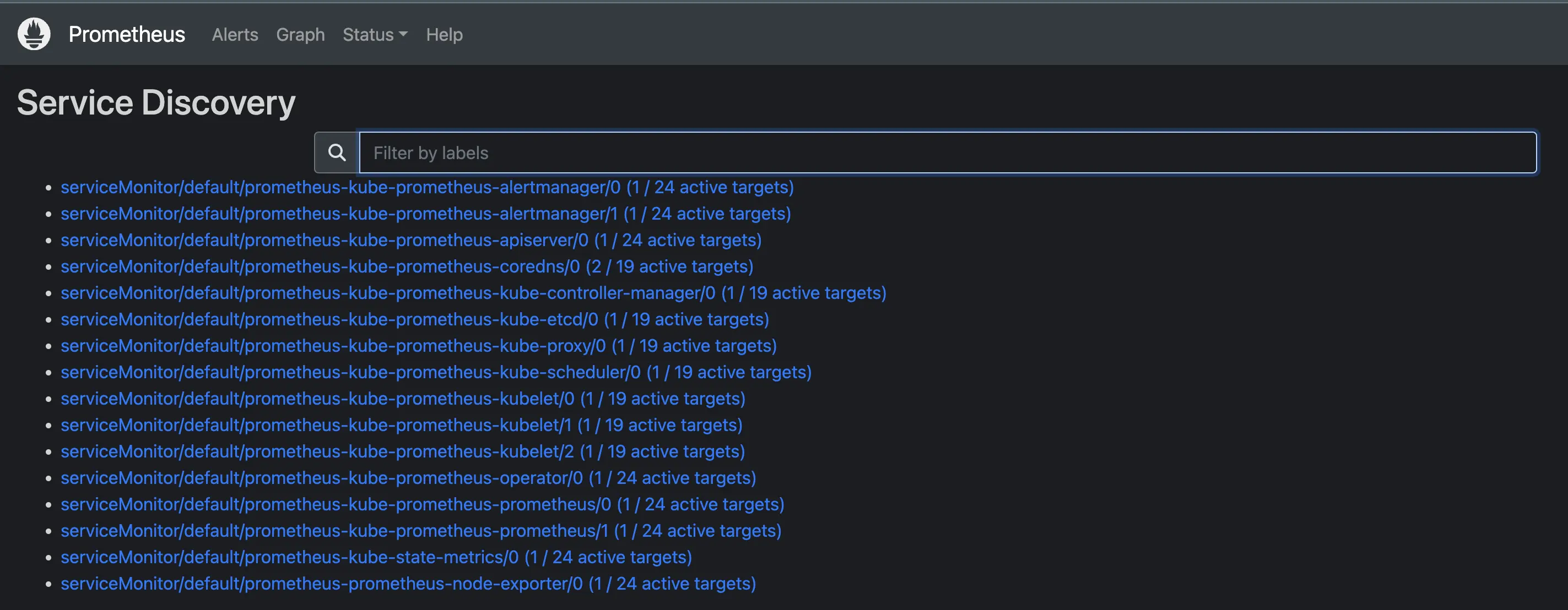 Service discovery for Kubernetes cluster in Prometheus